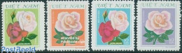 Delcampe - Vietnam 1980 Roses 4v, Mint NH, Nature - Flowers & Plants - Roses - Autres & Non Classés