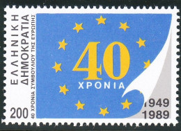 Delcampe - GREECE 1989 International Anniversaries 4 Sides Perforated 200 DR Vl. 1784 - Neufs
