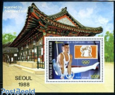 Delcampe - Central Africa 1988 Olympic Games S/s, Mint NH, Sport - Gymnastics - Olympic Games - Stamps On Stamps - Ginnastica