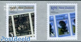 Delcampe - New Zealand 2010 Christmas 2v S-a, Mint NH, Religion - Christmas - Stamps On Stamps - Ungebraucht