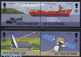 Delcampe - Isle Of Man 1988 Europa 2x2v, Mint NH, History - Science - Transport - Europa (cept) - Telecommunication - Ships And B.. - Télécom