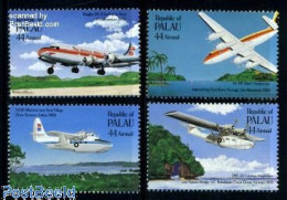 Delcampe - Palau 1985 First Airmail 4v, Mint NH, Transport - Post - Aircraft & Aviation - Poste
