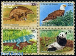 Delcampe - United Nations, New York 1995 Endangered Animals 4v [+], Mint NH, Nature - Animals (others & Mixed) - Birds - Birds Of.. - Autres & Non Classés