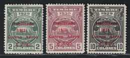 Delcampe - 1931 Costa Rica, Fiscali Posta Aerea Soprastampati Yvert # 10/12, MH* - Autres - Amérique
