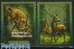 Delcampe - Latvia 2006 Lynx & Deer 2v, Mint NH, Nature - Animals (others & Mixed) - Cat Family - Deer - Autres & Non Classés