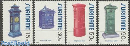 Delcampe - Suriname, Republic 1985 Mail Boxes 4v, Mint NH, Mail Boxes - Post - Poste