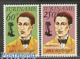 Delcampe - Suriname, Republic 1992 J.E. Matzeliger 2v, Mint NH, Science - Inventors - Surinam