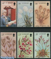 Delcampe - Guernsey 1988 Flowers 6v, Mint NH, Nature - Flowers & Plants - Guernsey