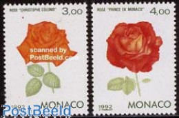 Delcampe - Monaco 1992 Genova 92 2v, Mint NH, Nature - Flowers & Plants - Roses - Ungebraucht