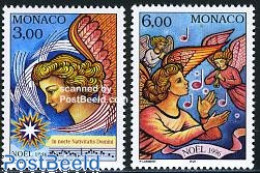 Delcampe - Monaco 1996 Christmas 2v, Mint NH, Religion - Christmas - Ungebraucht