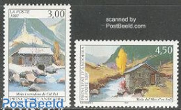 Delcampe - Andorra, French Post 1997 Water Mills 2v, Mint NH, Various - Mills (Wind & Water) - Unused Stamps