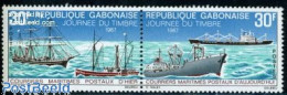 Delcampe - Gabon 1967 Stamp Day, Ships 2v [:], Mint NH, Transport - Stamp Day - Ships And Boats - Nuovi