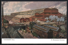 Delcampe - Künstler-AK Essen, Gussstahlfabrik, IX. Mechanische Werkstatt, Fried. Krupp A.-G. - Essen