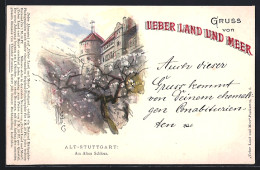 Delcampe - Künstler-AK Stuttgart, Am Alten Schloss - Stuttgart