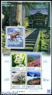 Delcampe - Japan 2010 Local Government Fikui 5v M/s, Mint NH, Nature - Flowers & Plants - Prehistoric Animals - Unused Stamps