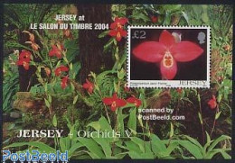 Delcampe - Jersey 2004 Orchids S/s, Salon Du Timbre, Mint NH, Nature - Orchids - Philately - Jersey
