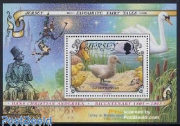 Delcampe - Jersey 2005 Nordia Overprint S/s, Mint NH, Nature - Various - Birds - Philately - Holograms - Art - Fairytales - Hologrammes