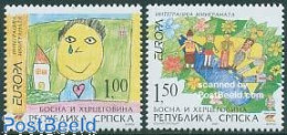 Delcampe - Bosnia Herzegovina - Serbian Adm. 2006 Europa 2v, Mint NH, History - Europa (cept) - Art - Children Drawings - Autres & Non Classés