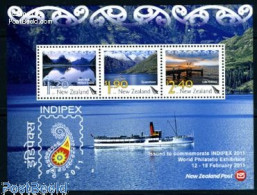 Delcampe - New Zealand 2011 Indipex S/s, Mint NH, Nature - Sport - Transport - Birds - Mountains & Mountain Climbing - Philately .. - Ungebraucht