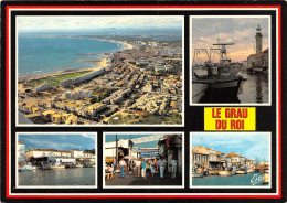 Delcampe - LE GRAU DU ROI Vue Aerienne Le Port Le Chenal Et Le Centre Ville 18(scan Recto-verso) MA916 - Le Grau-du-Roi