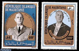 Delcampe - Mauritania 1971 Charles De Gaulle 2v, Mint NH, History - Politicians - Autres & Non Classés