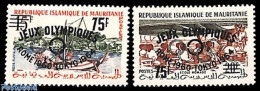 Delcampe - Mauritania 1962 Olympic Games Rome, Large Overprints 2v, Mint NH, Sport - Olympic Games - Autres & Non Classés