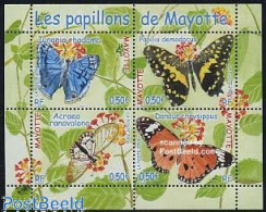 Delcampe - Mayotte 2004 Butterflies 4v M/s, Mint NH, Nature - Butterflies - Autres & Non Classés