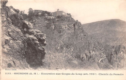 Delcampe - GOURDON Excursion Aux Gorges Du Loup Alt 788m Chemin Du Paradis 2(scan Recto-verso) MA941 - Gourdon