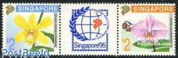 Delcampe - Singapore 1992 Orchids, Singapore 2v+tab [:T:], Mint NH, Nature - Flowers & Plants - Orchids - Philately - Autres & Non Classés
