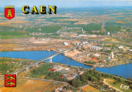 Delcampe - CAEN Vue Aerienne Du Viaduc De Calix Et Des Installations Portuaires 4(scan Recto-verso) MA985 - Caen