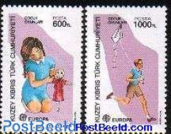 Delcampe - Turkish Cyprus 1989 Europa, Children Games 2v, Mint NH, History - Sport - Various - Europa (cept) - Kiting - Toys & Ch.. - Autres & Non Classés