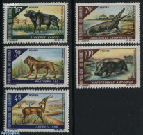 Delcampe - Dahomey 1968 Animals 5v, Mint NH, Nature - Animals (others & Mixed) - Cat Family - Crocodiles - Hippopotamus - Reptiles - Autres & Non Classés