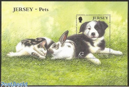 Delcampe - Jersey 2003 Pets S/s, Mint NH, Nature - Animals (others & Mixed) - Cats - Dogs - Rabbits / Hares - Jersey