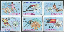 Delcampe - Liberia 1976 Olympic Winter Games 6v Imperforated, Mint NH, Sport - (Bob) Sleigh Sports - Ice Hockey - Olympic Winter .. - Invierno