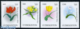Delcampe - Uzbekistan 2010 Tulips 4v, Mint NH, Nature - Flowers & Plants - Usbekistan