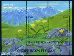 Delcampe - Uzbekistan 2010 Tulips S/s, Mint NH, Nature - Flowers & Plants - Usbekistan
