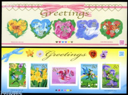 Delcampe - Japan 2011 Spring Greetings 10v S-a (2 M/s), Mint NH, Nature - Various - Animals (others & Mixed) - Birds - Deer - Gre.. - Unused Stamps