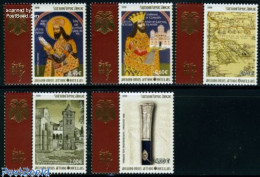 Delcampe - Greece 2008 Mount Athos 5v+tabs, Mint NH, Religion - Various - Cloisters & Abbeys - Religion - Maps - Neufs