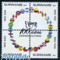 Delcampe - Suriname, Republic 2011 100 Years UPAEP 4v [+], Mint NH, History - Flags - U.P.A.E. - Surinam