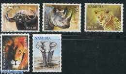 Delcampe - Namibia 2011 The Big Five 5v, Mint NH, Nature - Animals (others & Mixed) - Cat Family - Elephants - Rhinoceros - Namibia (1990- ...)