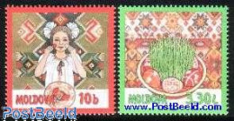 Delcampe - Moldova 1997 Easter 2v, Mint NH, Religion - Religion - Autres & Non Classés