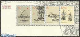 Delcampe - Tonga 2003 Abel Tasman 4v M/s, Mint NH, History - Transport - Explorers - Ships And Boats - Explorateurs