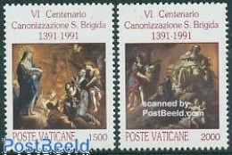 Delcampe - Vatican 1991 Birgitta 2v, Mint NH, Religion - Religion - Neufs