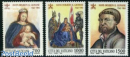 Delcampe - Vatican 1993 Hans Holbein Paintings 3v, Mint NH, Religion - Saint Nicholas - Art - Paintings - Neufs
