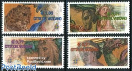 Delcampe - Vatican 2003 Animal Paintings 4v, Mint NH, Nature - Camels - Cat Family - Horses - Art - Paintings - Neufs