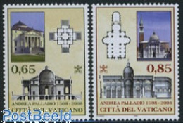 Delcampe - Vatican 2008 Andrea Palladio 2v, Mint NH, Religion - Churches, Temples, Mosques, Synagogues - Art - Architects - Archi.. - Neufs