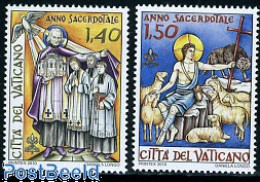 Delcampe - Vatican 2010 Johannes Maria Vianney 2v, Mint NH, Nature - Religion - Birds - Cattle - Religion - Neufs