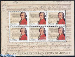 Delcampe - Vatican 2006 W.A. Mozart 6v M/s, Mint NH, Performance Art - Amadeus Mozart - Music - Staves - Neufs