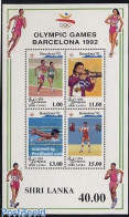 Delcampe - Sri Lanka (Ceylon) 1992 Olympic Games S/s, Mint NH, Sport - Olympic Games - Shooting Sports - Swimming - Weightlifting - Waffenschiessen
