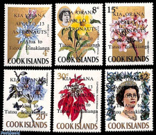 Delcampe - Cook Islands 1970 Apollo 13, 6v, Mint NH, Nature - Transport - Flowers & Plants - Space Exploration - Autres & Non Classés